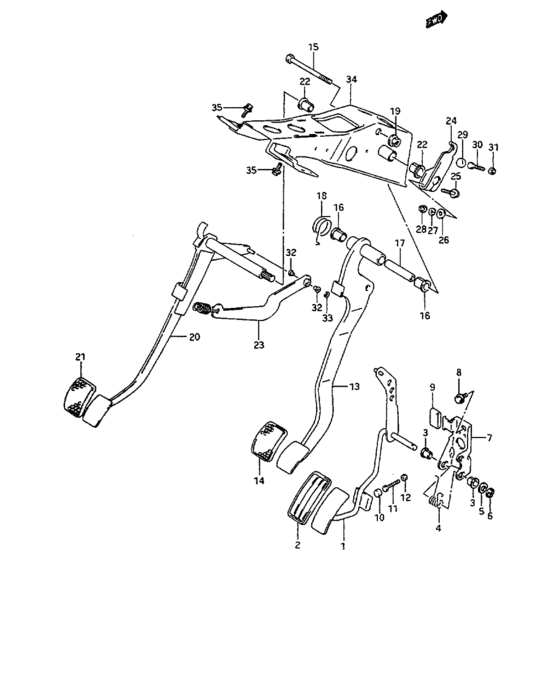 Pedal and pedal bracket
