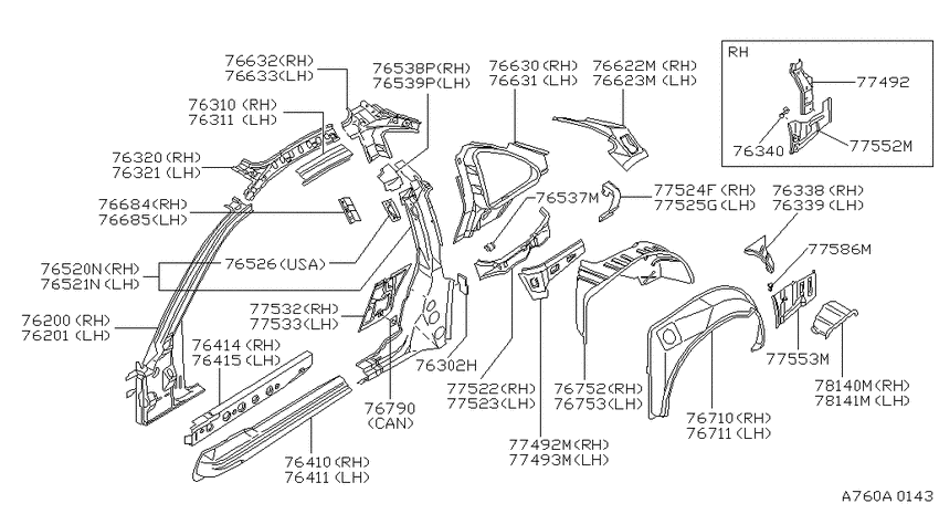 Body side panel