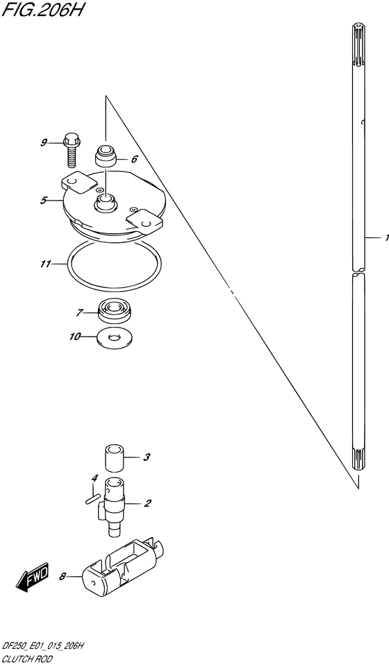 Clutch rod