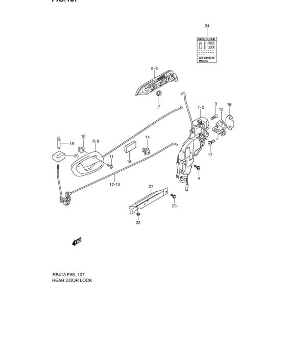 Rear door lock
