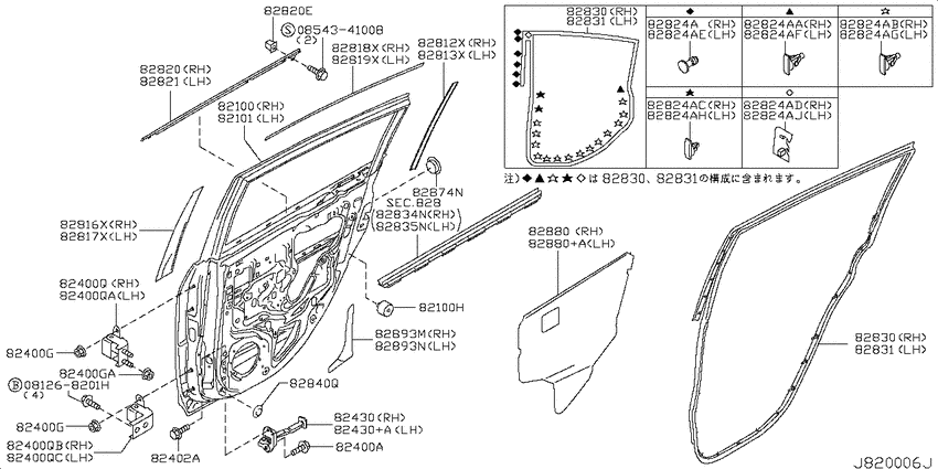 Rear door panel & fitting