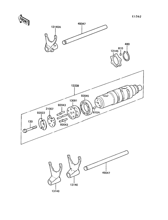Gear change drum/shift fork(s)