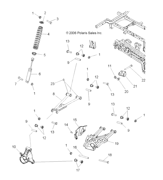 Suspension, rear for 2007 Polaris SPORTSMAN X2 500 EFI QUAD General