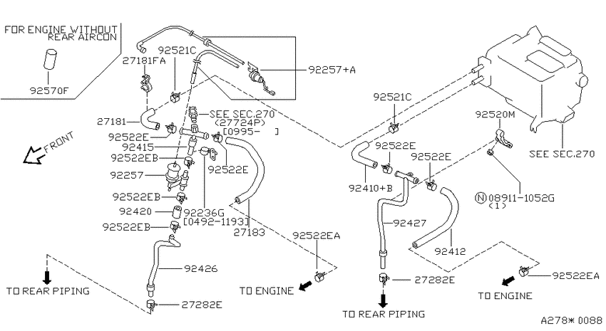 Heater piping