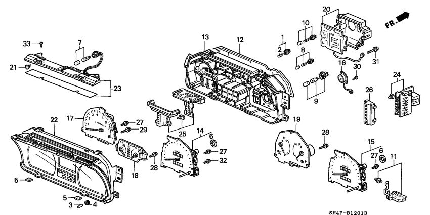 Combination meter components