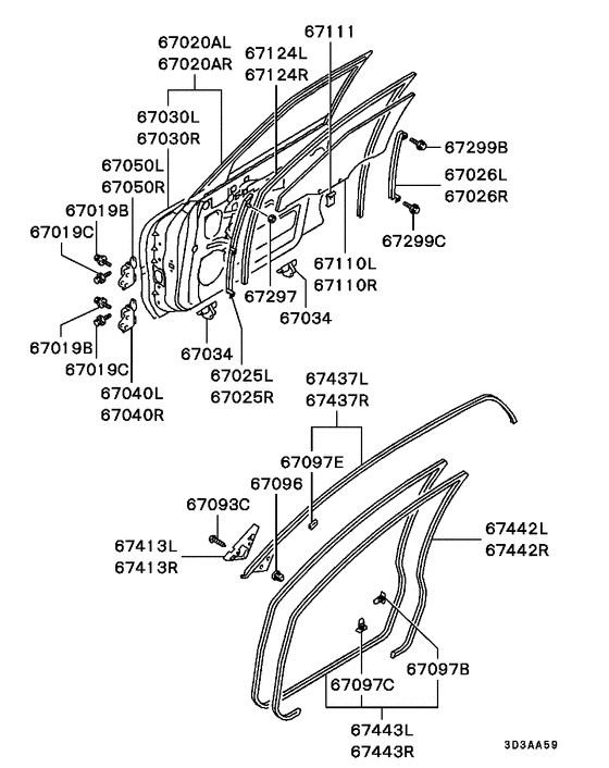 Front door panel & glass