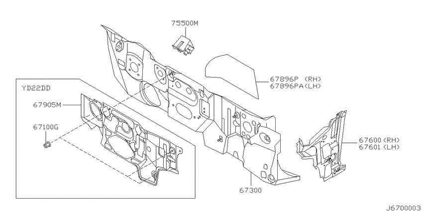 Dash panel & fitting
