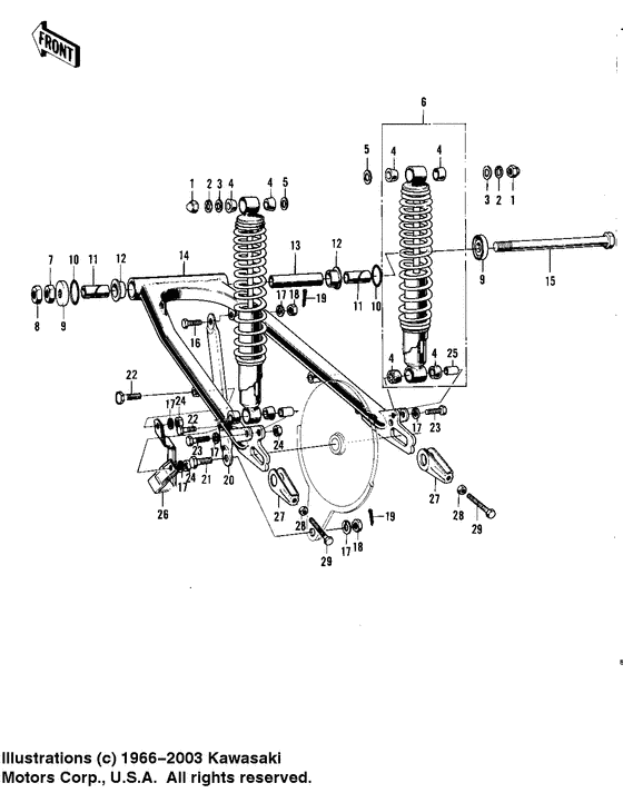 Swing arm shock absorbers