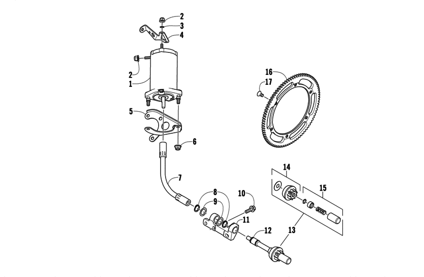 Fldrive starter motor assembly
