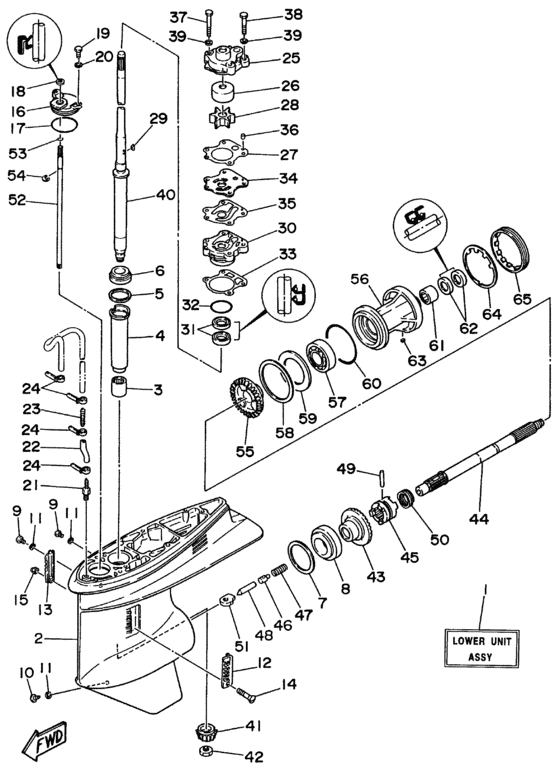 Lower casing drive