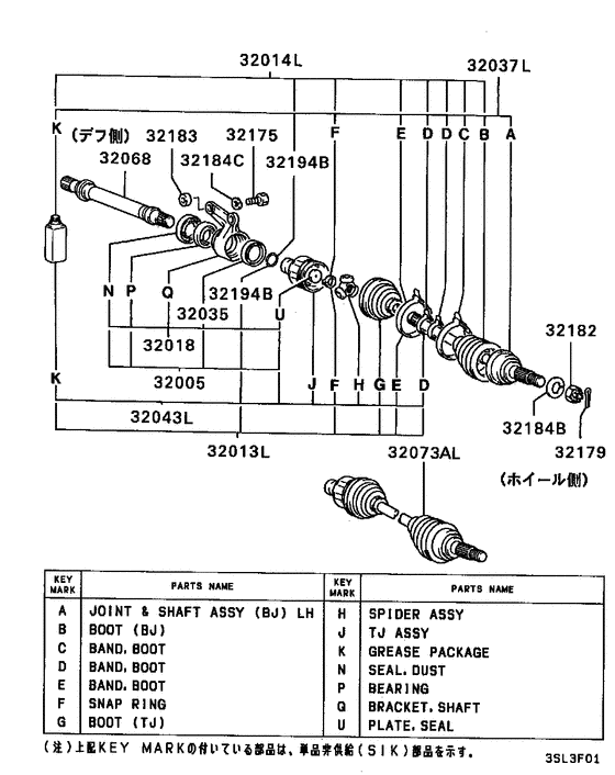Front axle drive shaft