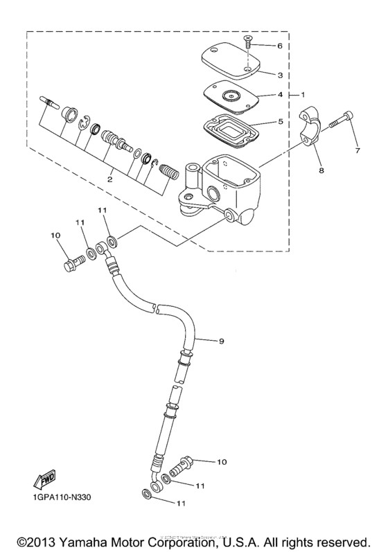 Front master cylinder