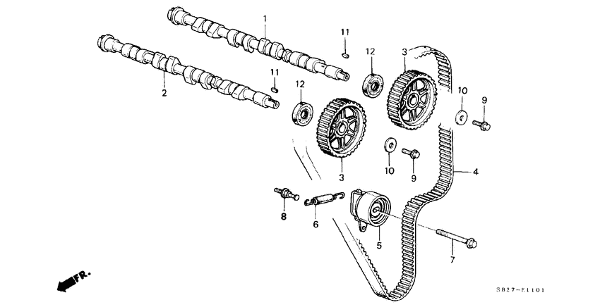 Camshaft/timing belt