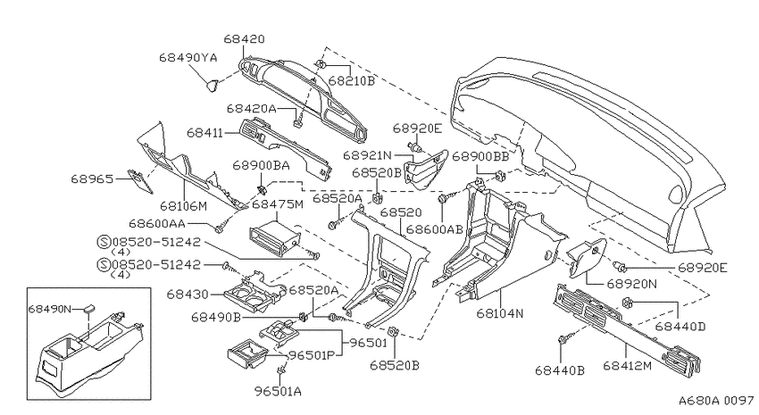 Instrument panel, pad & cluster lid