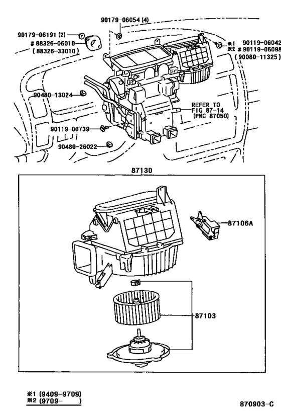Heating & Air Conditioning - Heater Unit & Blower for 1994 - 1999
