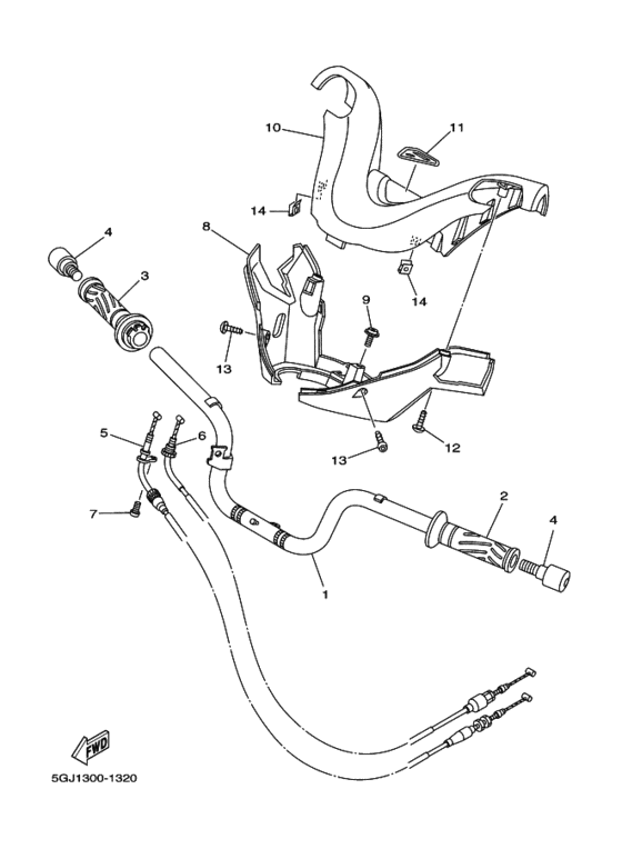 Steering handle & cable