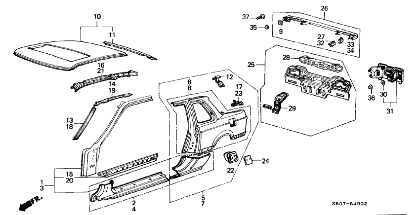 Body structure components