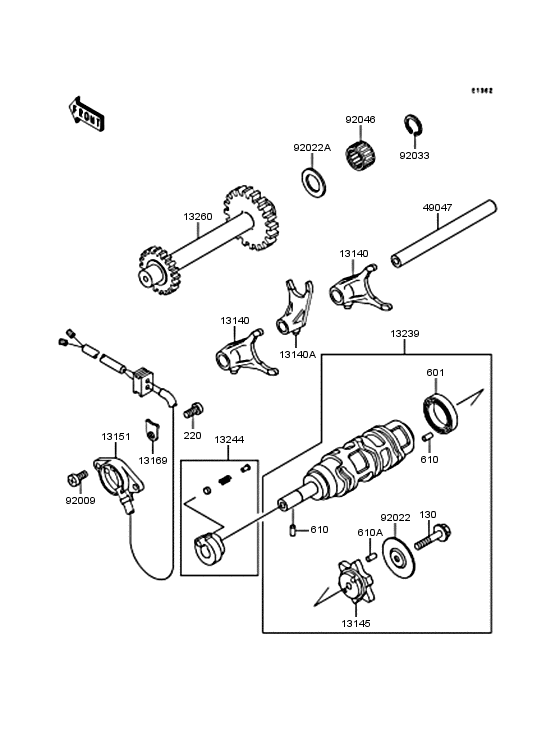 Gear change drum & forks