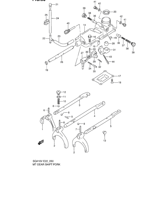 Mt gear shift fork