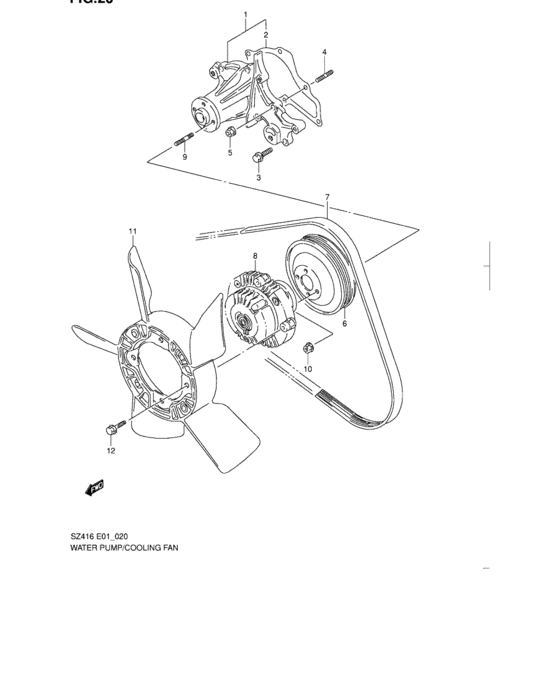 Water pump and cooling fan