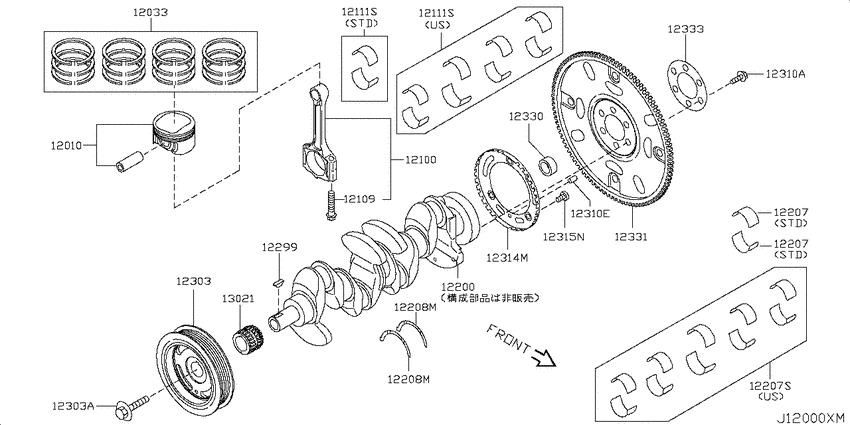 Piston,crankshaft & flywheel