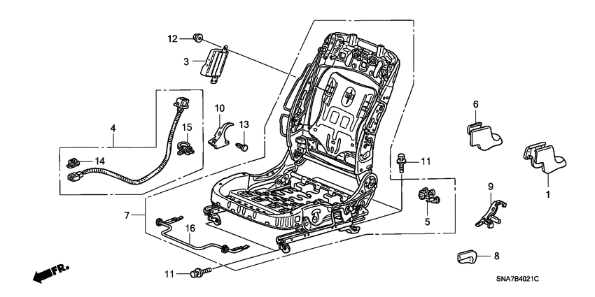 Front seat components