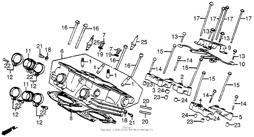 Rear cylinder head