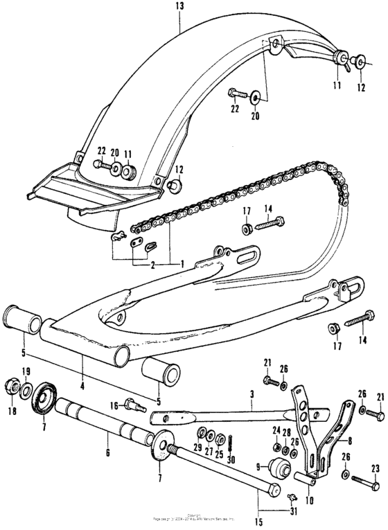 Swingarm + rear fender m
