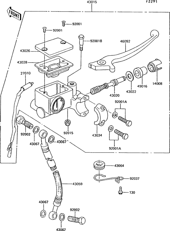 Front master cylinder