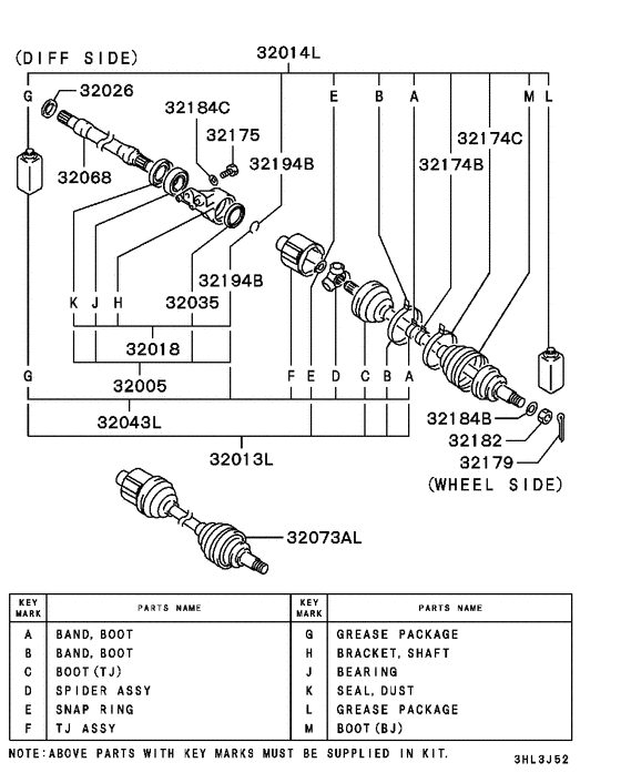 Front axle drive shaft