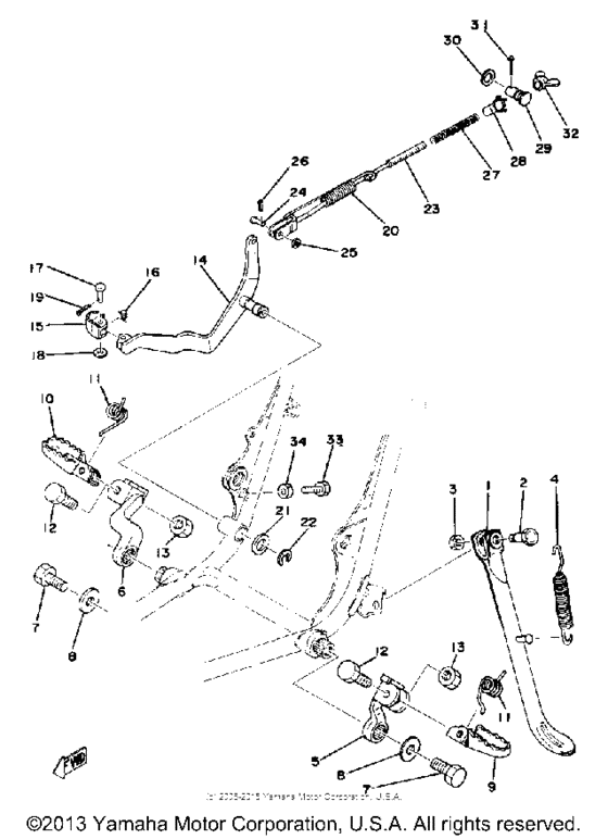 Stand - footrest - brake pedal