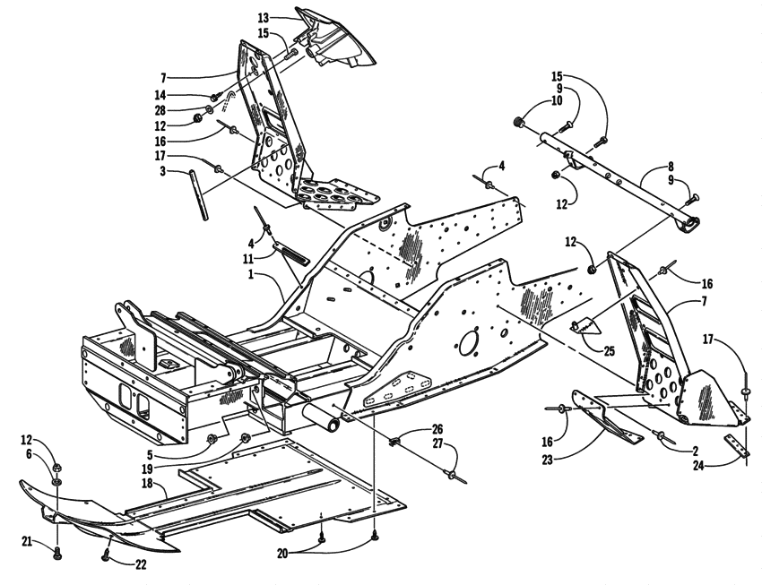 Front Frame And Footrest Assembly
