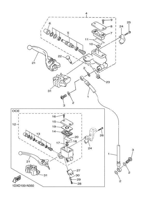 Front master cylinder