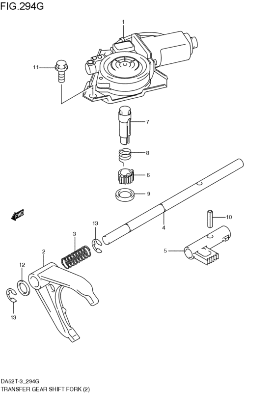 transfer gearlever fork