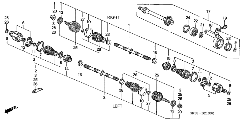 Front driveshaft/ half shaft