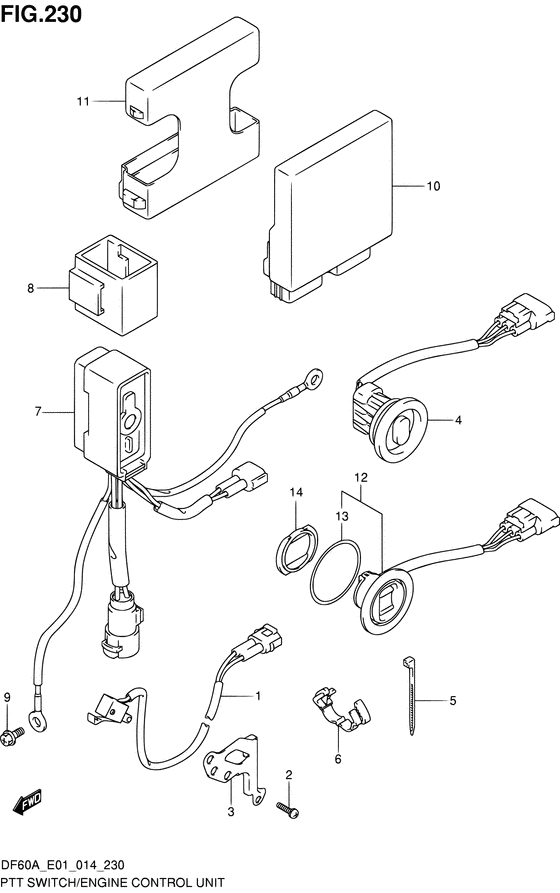 Ptt switch/engine control unit