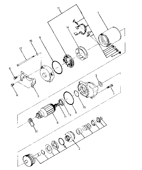 Starting motor assembly