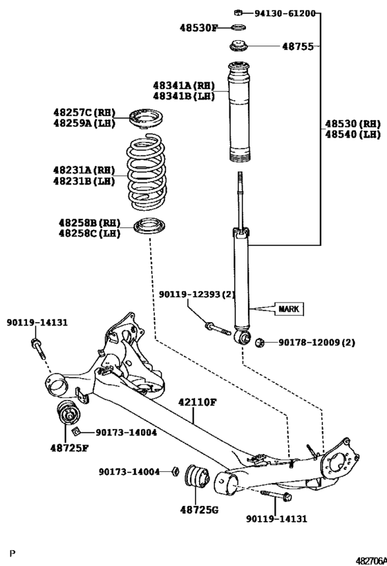 Rear Spring & Shock Absorber for 2009 - 2015 Toyota COROLLA RUMION ...