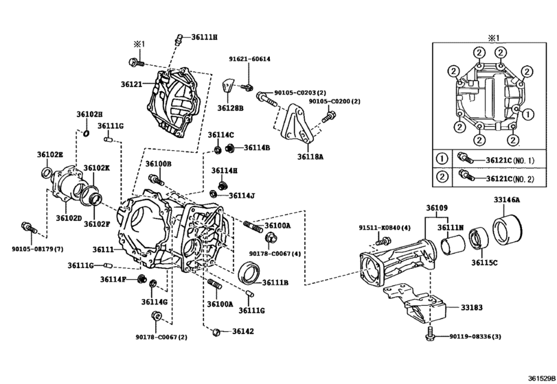 Transfer Case & Extension Housing for 2009 2015 Toyota HIGHLANDER