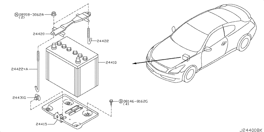 Battery & battery mounting