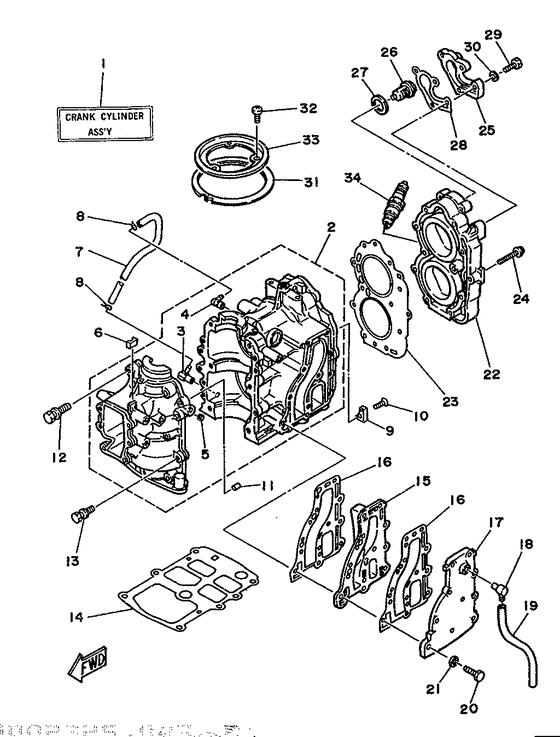 Cylinder. crankcase