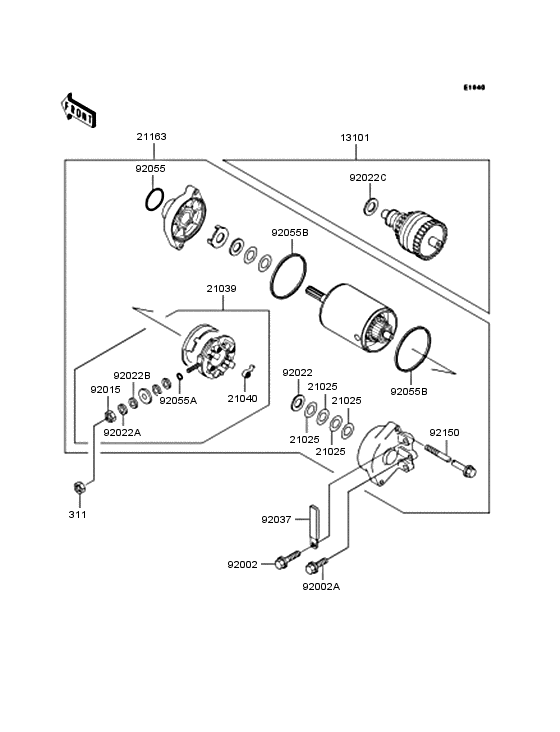 Starter motor/starter clutch