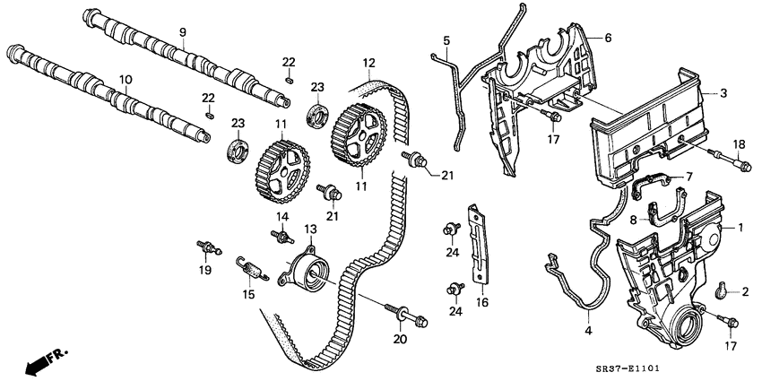 Camshaft/timing belt