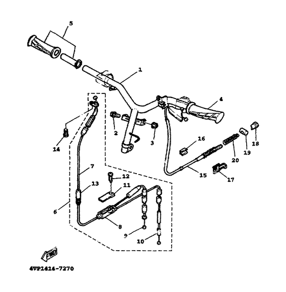 Steering handle & cable