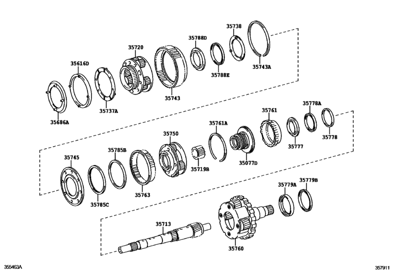 Planetary Gear, Reverse Piston & Counter Gear(Atm)
