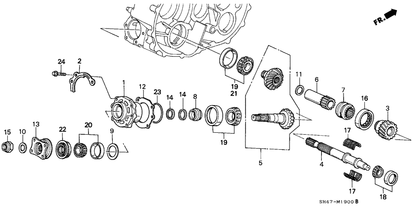 Transfer bevel gear