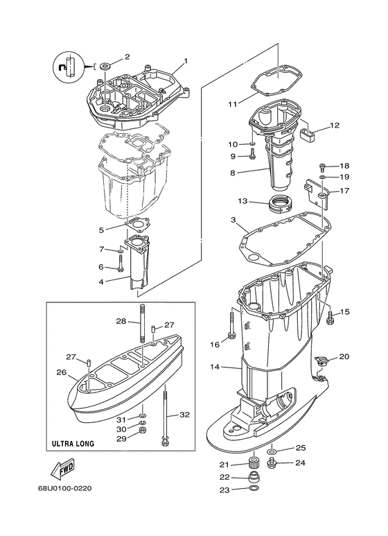 Upper casing