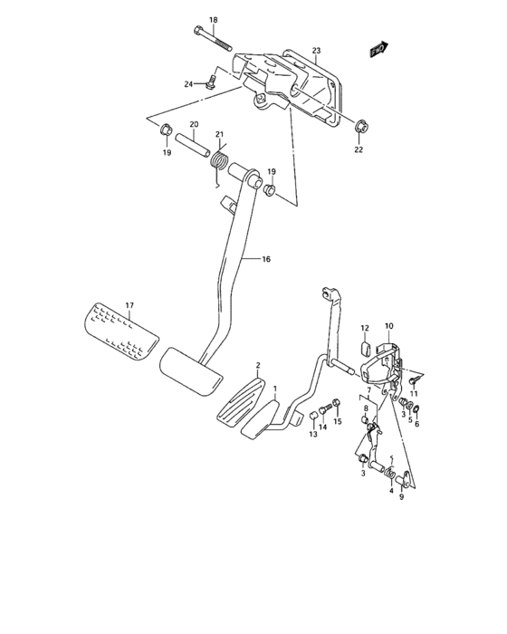Pedal and pedal bracket