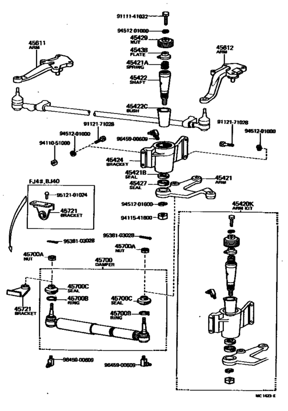 Front Steering Gear & Link for 1976 - 1980 Toyota LAND CRUISER FJ40 | U ...