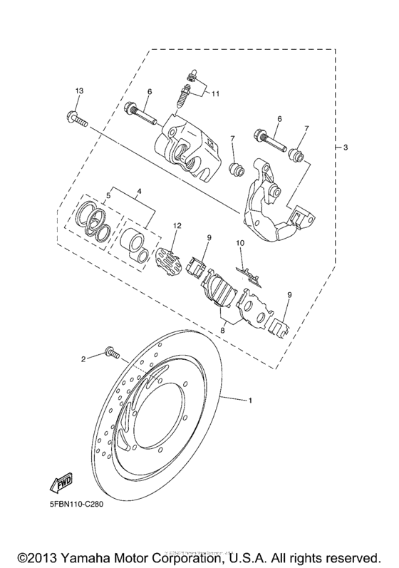 Front brake caliper